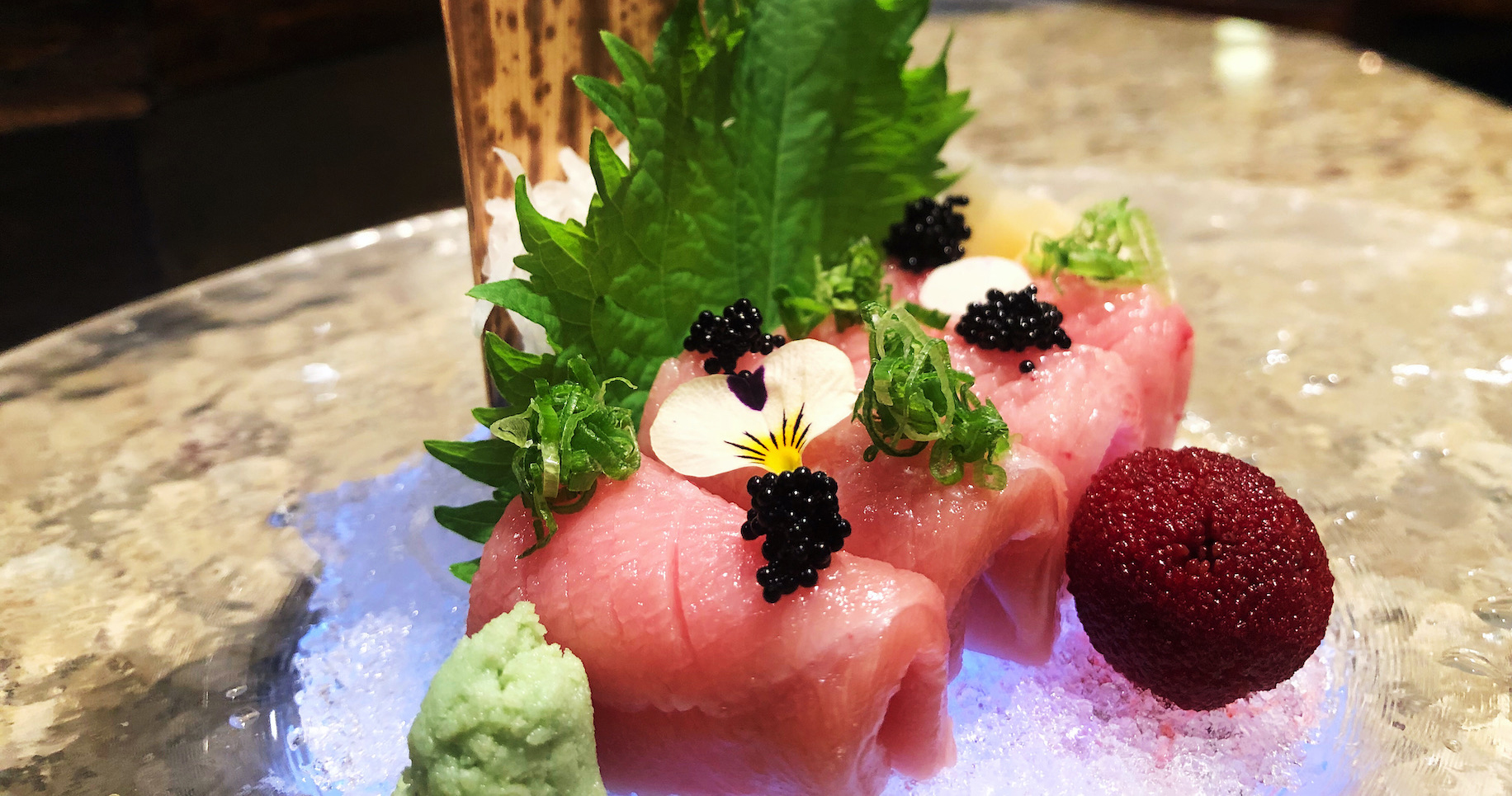 Fresh tuna sushi presentation
